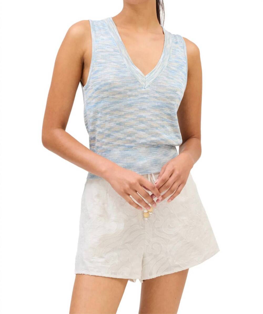 NEW ALLISON NEW YORK esme knit tank in blue multi